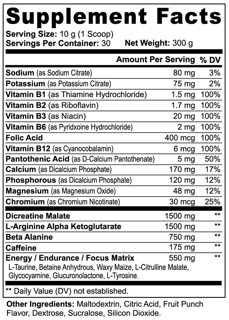 FitsLift SurgeDrive Pre-Workout (Fruit Punch)